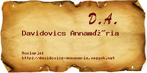 Davidovics Annamária névjegykártya
