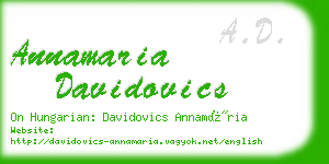 annamaria davidovics business card